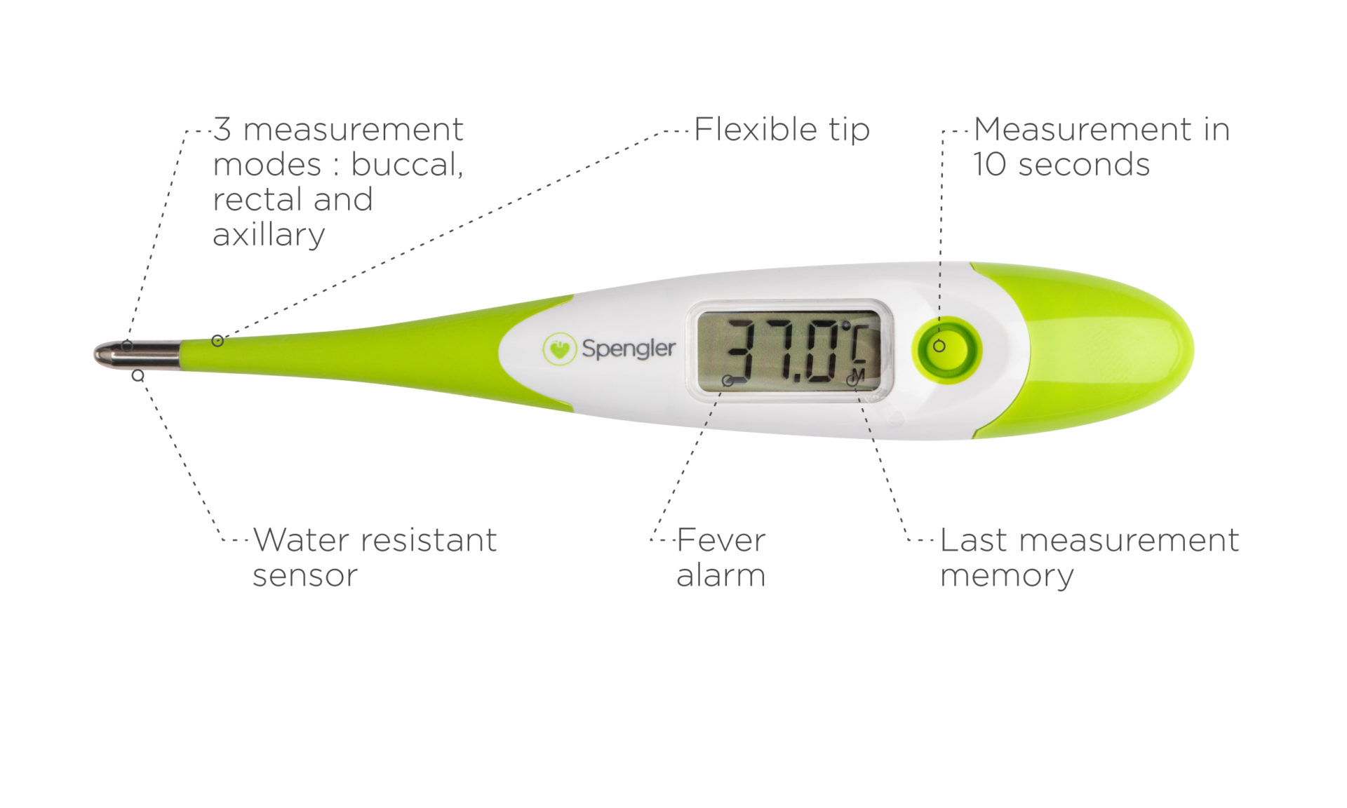 Thermomètre Tempo 10 Flex Spengler à embout flexible - LD Medical