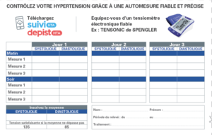 Le relevé d'automesure est un outil permettant de suivre et dépister une hypertension artérielle